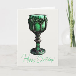 Cartão De Festividades Crie seu próprio Chalice Verde Esmeralda