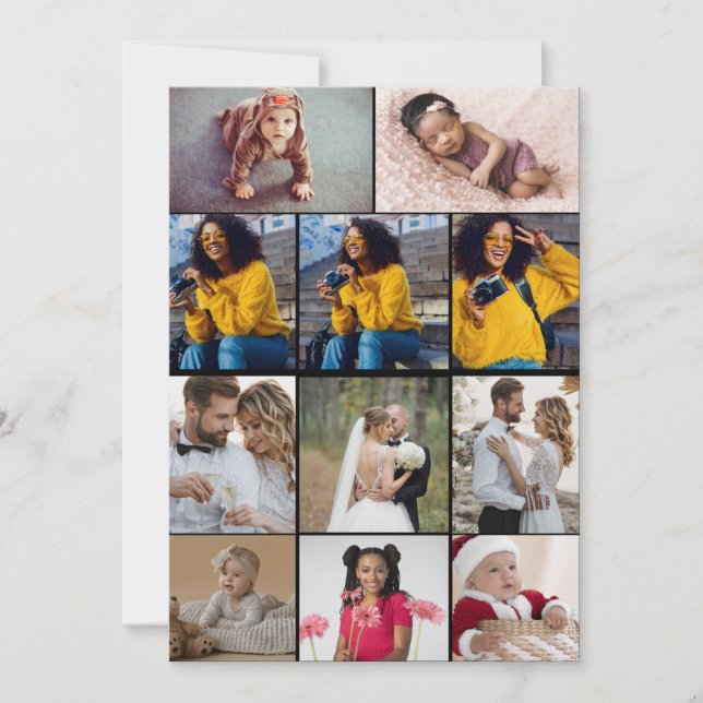 Cartão De Festividades Crie seu próprio colagem de 11 fotos (Frente)