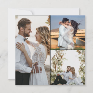 Cartão De Festividades Crie Seu Próprio Colagem de 3 Fotos