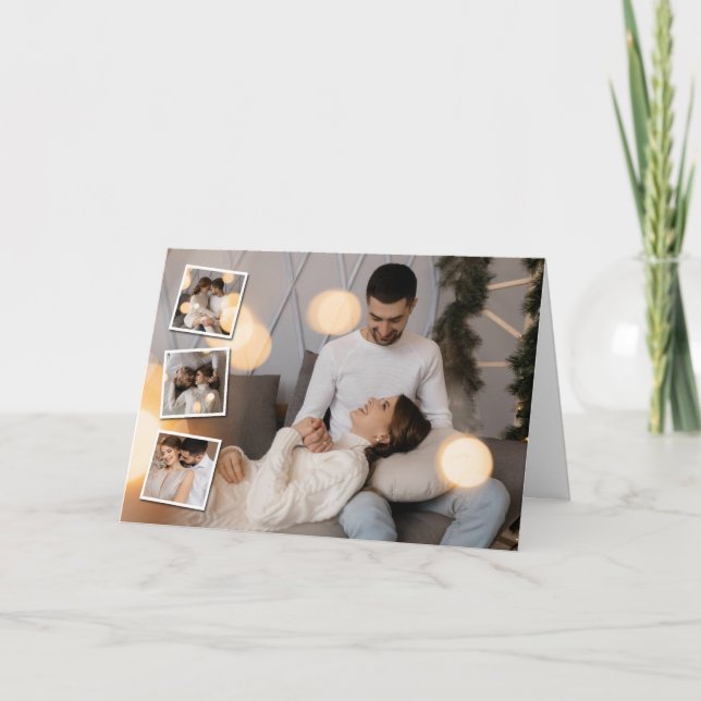Cartão De Festividades Crie Seu Próprio Colagem de 4 Fotos (Frente)