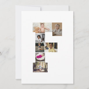 Cartão De Festividades Crie Seu Próprio Colagem de Fotos com a Letra F