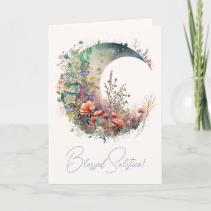 Cartão De Festividades Crie Seu Próprio Crescente Lunar Floral Iridescent