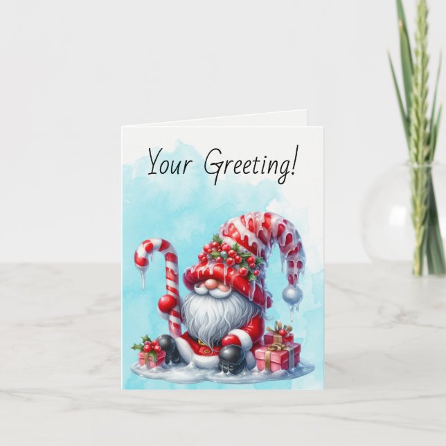 Cartão De Festividades Crie seu próprio doce de hortelã-pimenta no Natal (Frente)