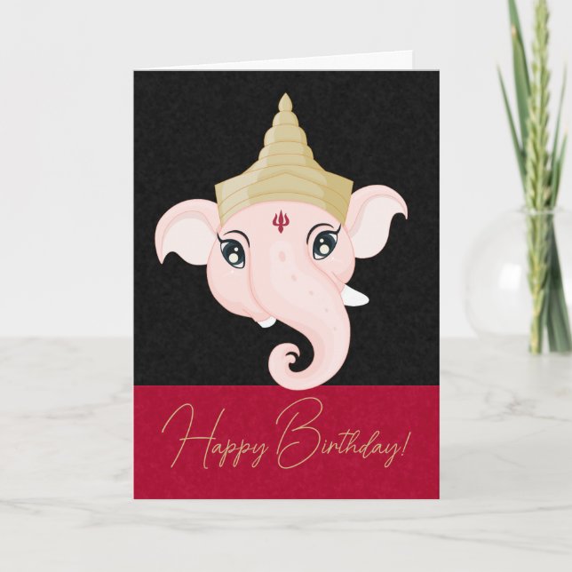 Cartão De Festividades Crie Seu Próprio Ganesh Colorido (Frente)