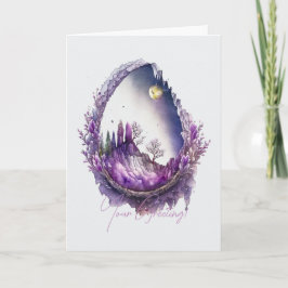 Cartão De Festividades Crie seu próprio Geodo de Paisagem Roxo