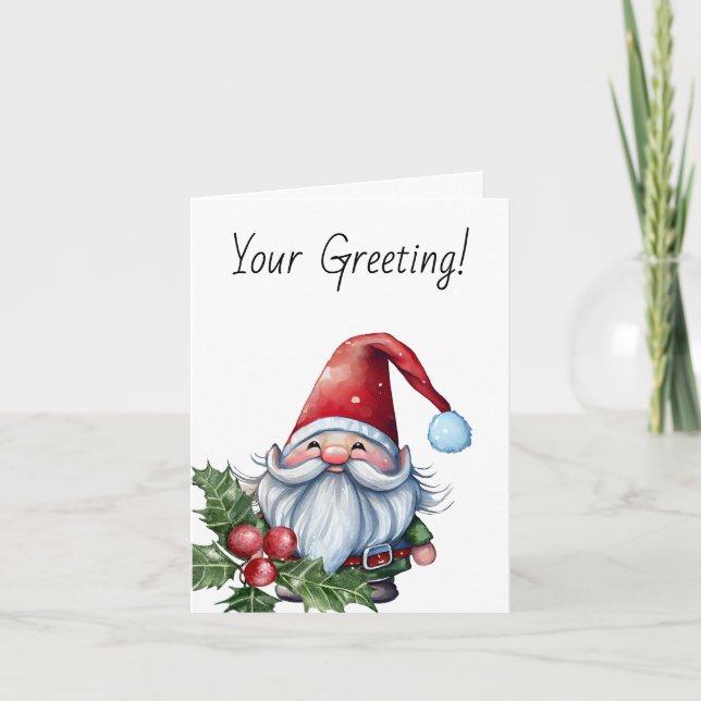 Cartão De Festividades Crie seu próprio Gnomo de Natal (Frente)