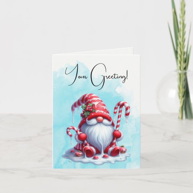 Cartão De Festividades Crie Seu Próprio Gnomo de Natal Com Minhoca-Pepper (Frente)