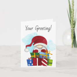 Cartão De Festividades Crie seu próprio Gnomo de Natal feliz e apresentaç
