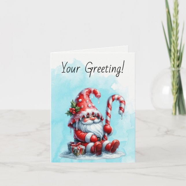 Cartão De Festividades Crie Seu Próprio Gnomo de Natal Pimenta Cheiroso (Frente)