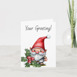 Cartão De Festividades Crie seu próprio Gnomo de Natal Vermelho