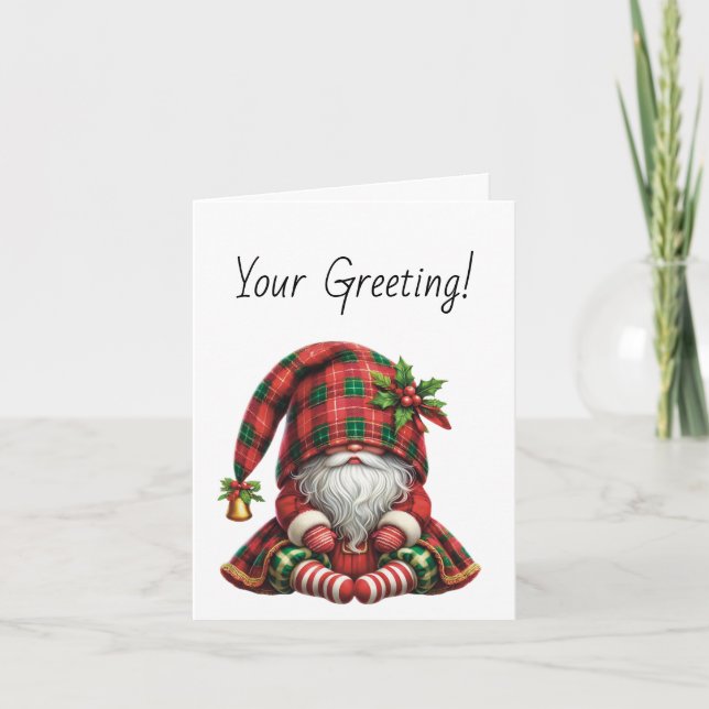 Cartão De Festividades Crie seu próprio Gnomo de Xadrez de Natal com sono (Frente)