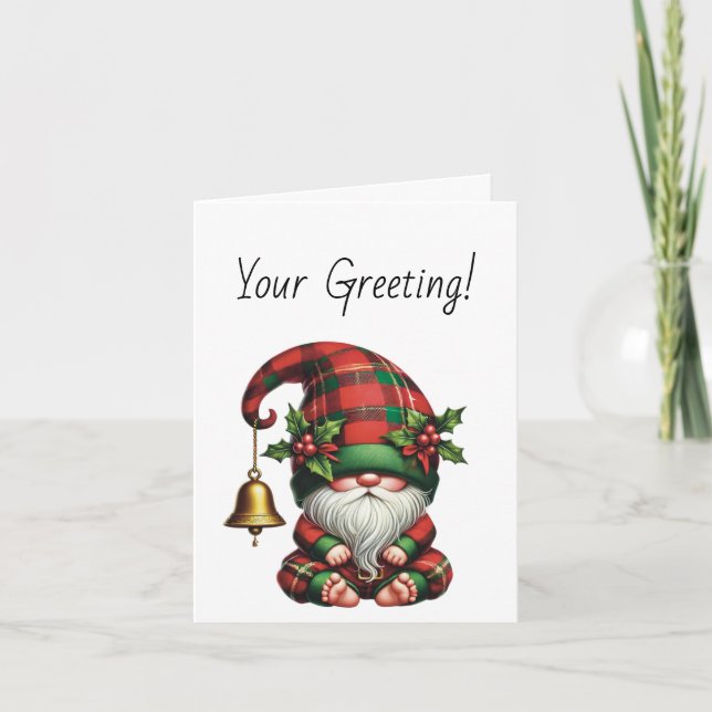 Cartão De Festividades Crie seu próprio Gnomo Xadrez de Natal (Frente)