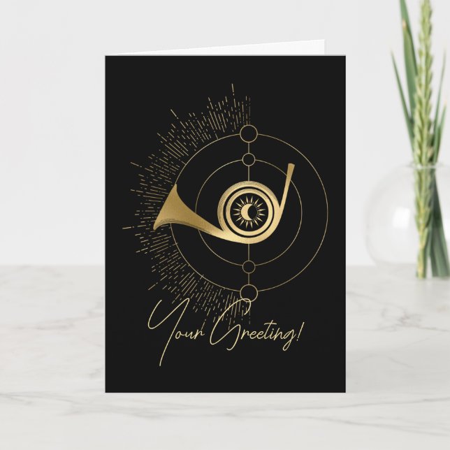 Cartão De Festividades Crie seu próprio julgamento Dourado da Arcana Taro (Frente)