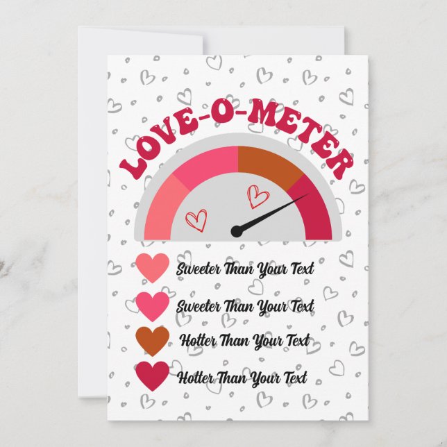 Cartão De Festividades Crie seu próprio medidor de amor engraçado (Frente)