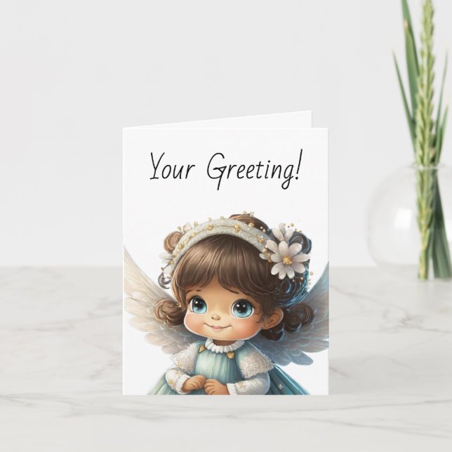 Cartão De Festividades Crie seu próprio nanjo natalino de Brunette (Frente)