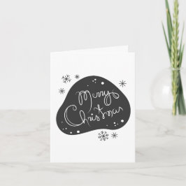 Cartão De Festividades Crie seu próprio Natal Preto e Branco