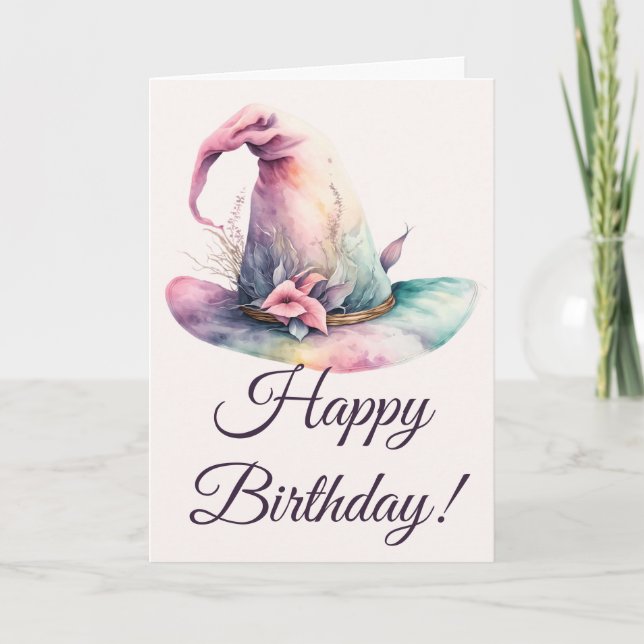 Cartão De Festividades Crie Seu Próprio Pastel Rainbow Witat Que Ele Deix (Frente)