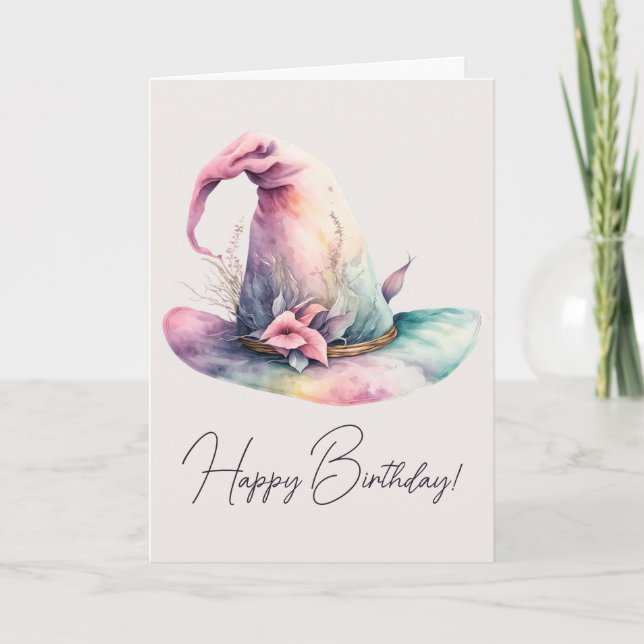 Cartão De Festividades Crie Seu Próprio Pastel Rainbow Witat Que Ele Deix (Frente)