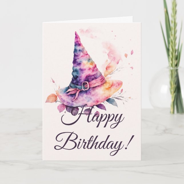 Cartão De Festividades Crie seu próprio Primavera Arco-Íris de Bruxa que  (Frente)