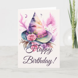 Cartão De Festividades Crie seu próprio Primavera Rainbow Witat Rosa