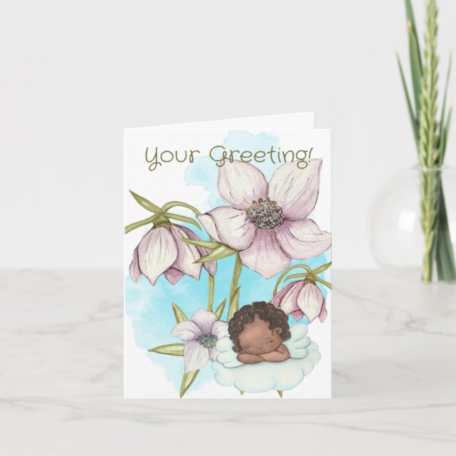 Cartão De Festividades Crie Seu Próprio Snowdros Flor Angel Natal (Frente)