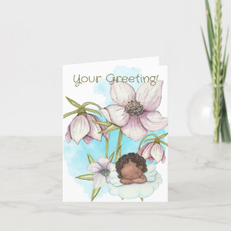 Cartão De Festividades Crie Seu Próprio Snowdros Flor Angel Natal