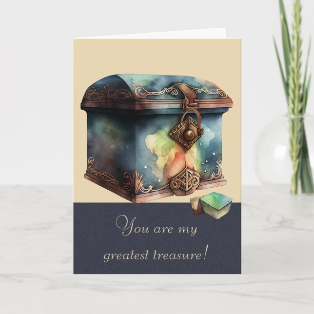 Cartão De Festividades Crie Seu Próprio Tesouro Máximo em Aquarela (Frente)