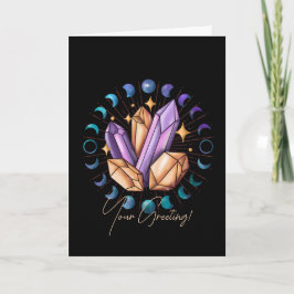 Cartão De Festividades Crie seus próprios cristais e fases da lua