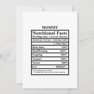 Cartão De Festividades Crie seus próprios fatos nutricionais Dia das Mães