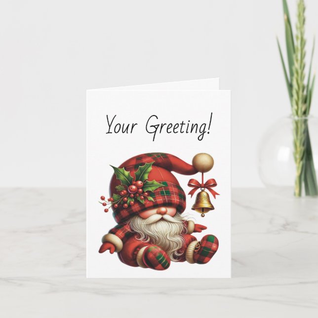 Cartão De Festividades Crie seus próprios Papais noeis Gnomos de Xadrez d (Frente)