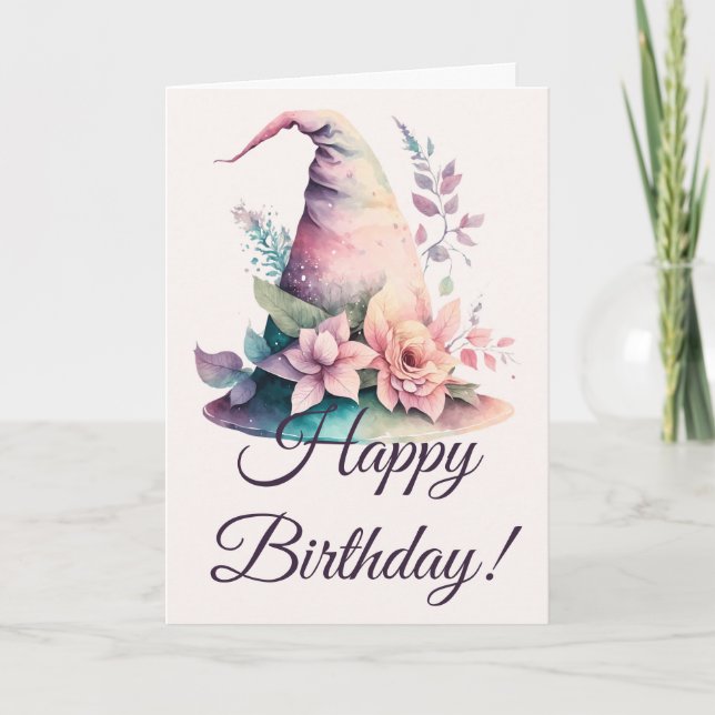 Cartão De Festividades Crie seus Rosas de chapéu de bruxa-arco-íris do Pa (Frente)