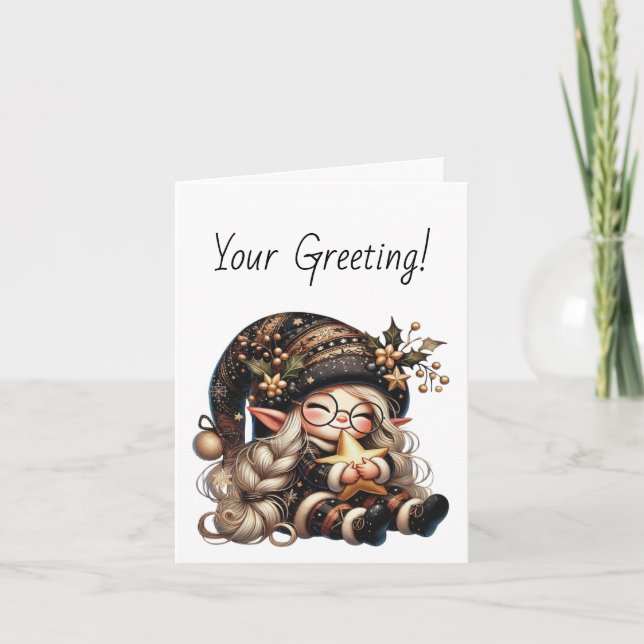 Cartão De Festividades Crie sua estrela de natal mágica (Frente)