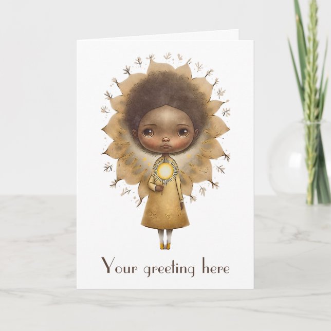 Cartão De Festividades Crie sua gaja de girassol cômoda (Frente)