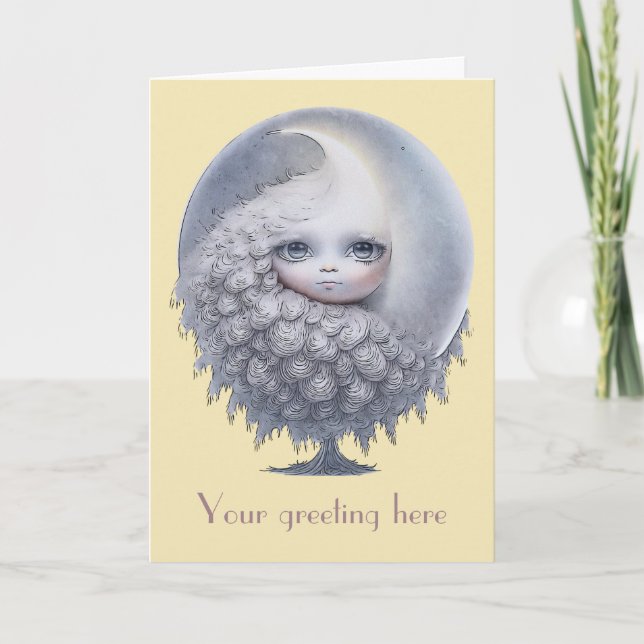 Cartão De Festividades Crie sua própria árvore de lua doce (Frente)