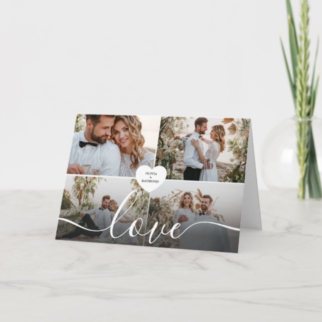 Cartão De Festividades Crie sua própria colagem de amor em fotografia (Frente)