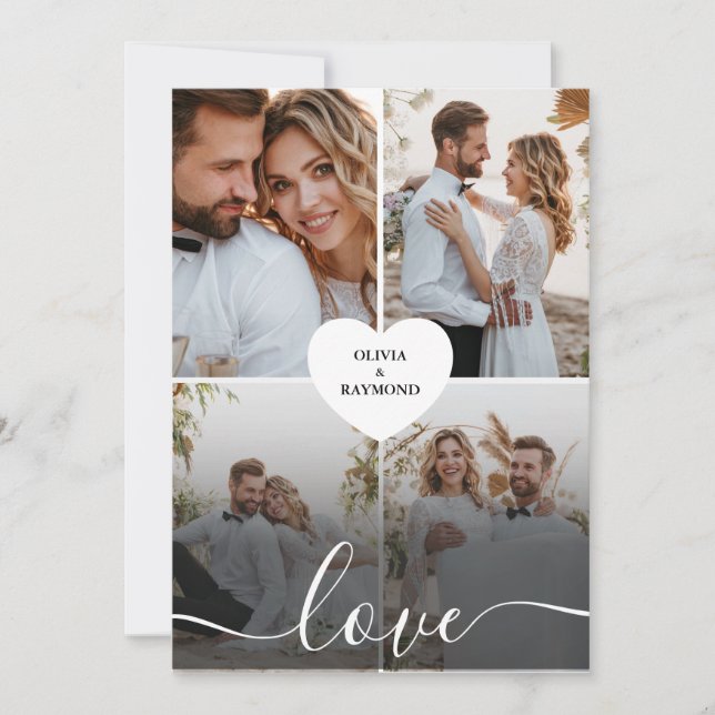 Cartão De Festividades Crie sua própria colagem de amor em fotografia (Frente)
