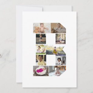 Cartão De Festividades Crie Sua Própria Colagem de Fotos com a Letra B