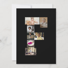 Cartão De Festividades Crie sua própria colagem de fotos com a letra F
