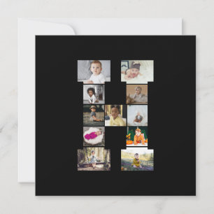 Cartão De Festividades Crie Sua Própria Colagem de Fotos com a Letra H