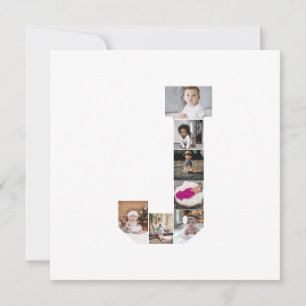 Cartão De Festividades Crie Sua Própria Colagem de Fotos com a Letra J