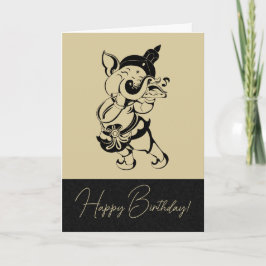 Cartão De Festividades Crie Sua Própria Flauta Preta E Dourada De Ganesh