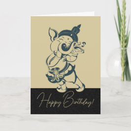 Cartão De Festividades Crie Sua Própria Flauta Verde E Dourada Ganesh