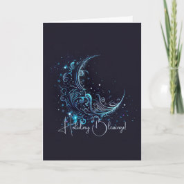 Cartão De Festividades Crie sua própria lua azul e prateada mística