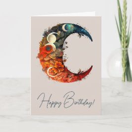 Cartão De Festividades Crie Sua Própria Lua Floral 3D Colorida