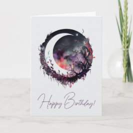 Cartão De Festividades Crie Sua Própria Lua Floral Colorida