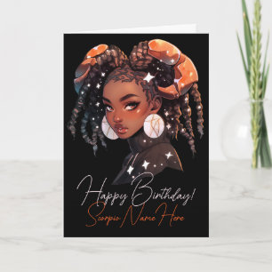 Cartão De Festividades Crie Sua Própria Mulher Afro-Americana Escorpião