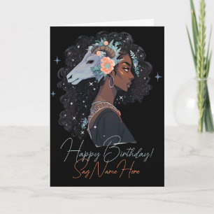 Cartão De Festividades Crie Sua Própria Mulher Afro-Americana Sagitário