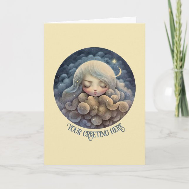 Cartão De Festividades Crie sua própria Titania sonhadora nas nuvens (Frente)