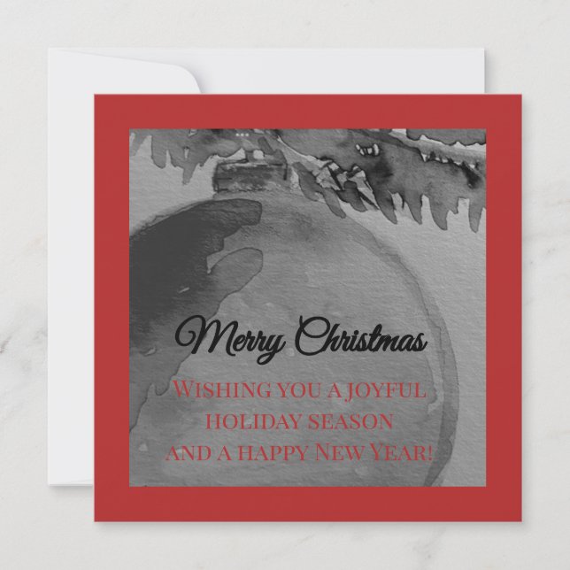 Cartão De Festividades Crimson Ornament Christmas – Elegant Holiday Card (Frente)