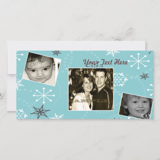 Cartão De Festividades Crispy Snowfall, 3 fotos (Frente)